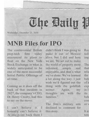 Newspaper Headline: MNB Files for IPO