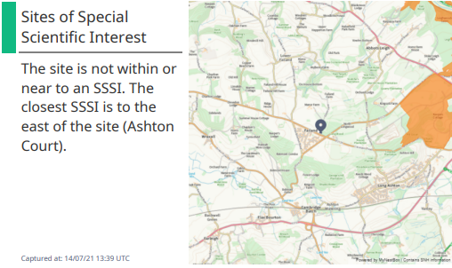 Example Surface Water Flood Risk Report Section