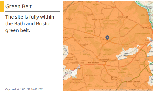 Example Greenbelt Report Section