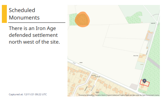 Example Scheduled Monumnets Report Section